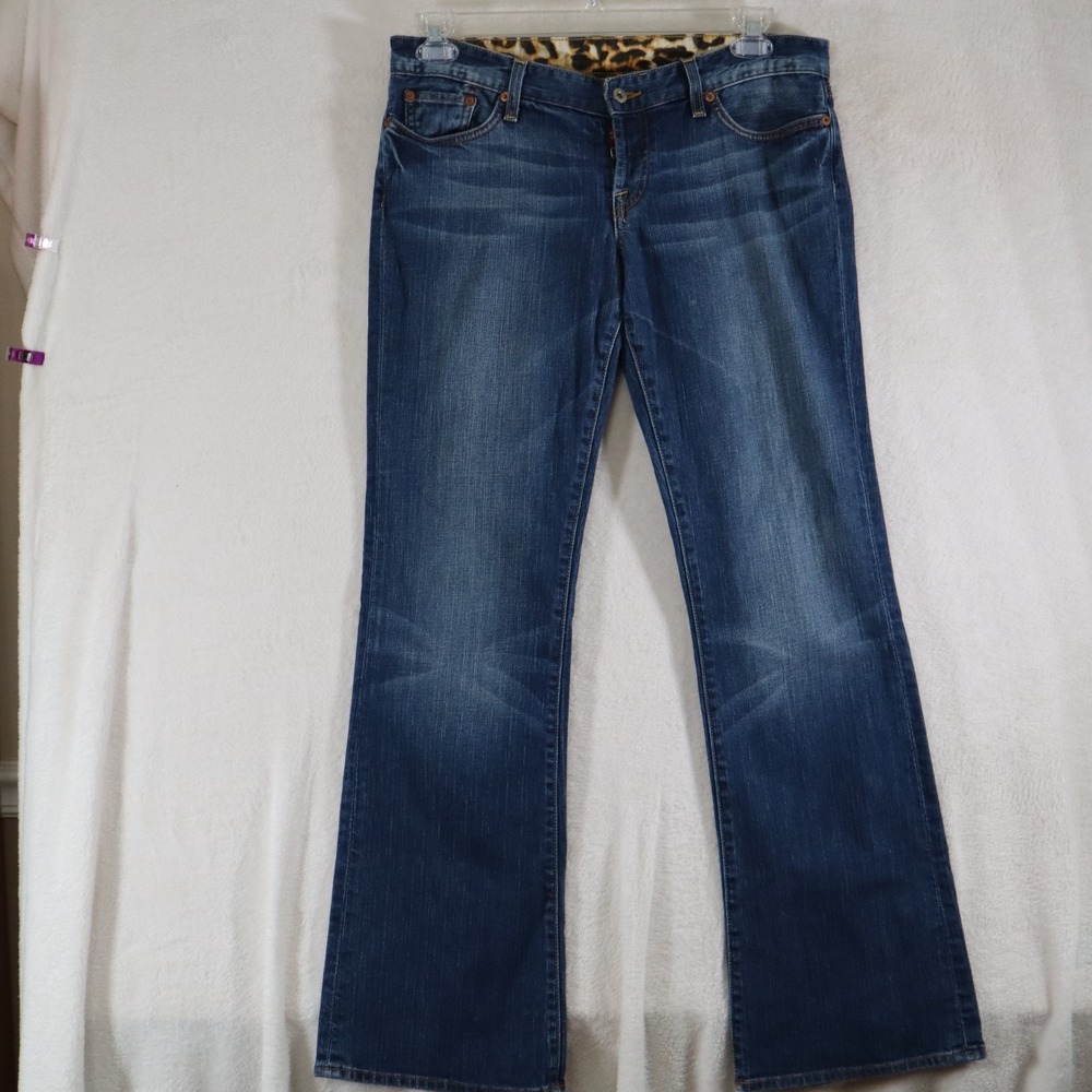Lucky Brand by Genie Montesano Women's Jeans Blue Denim Leopard Waist Size 12
